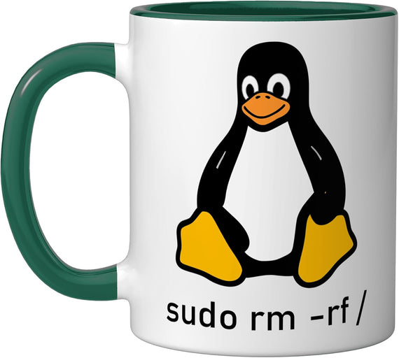 Tux Linux Penguin - Sudo Rm -Rf/Computer Science Computer Ceramic Mug