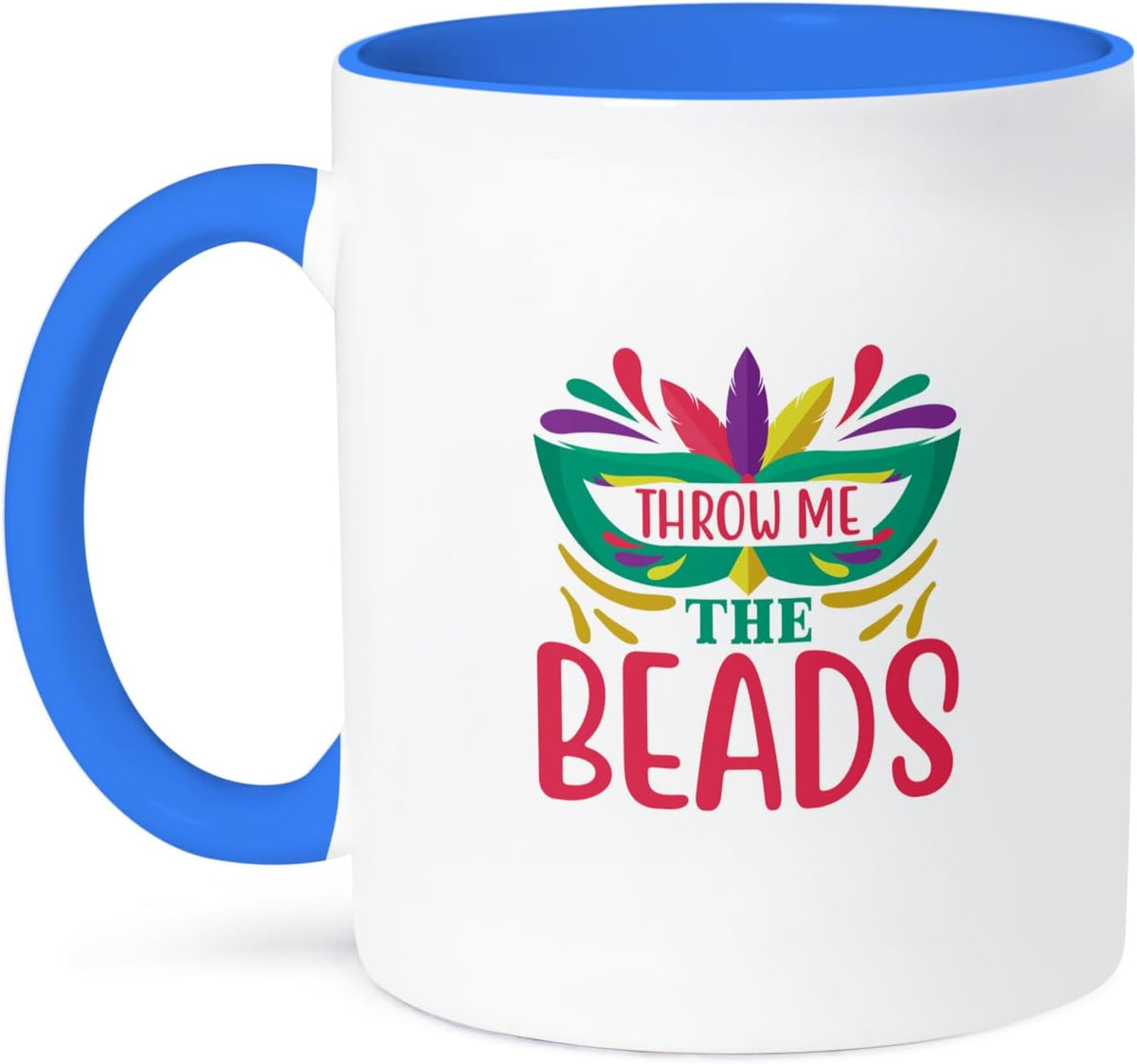 Throw Me Beads Funny Elegant Colorful Text Ceramic Mug