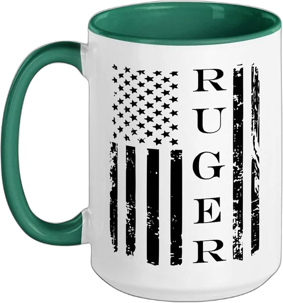 Ruger Family Us Usa American Flag Christmas Ceramic Mug