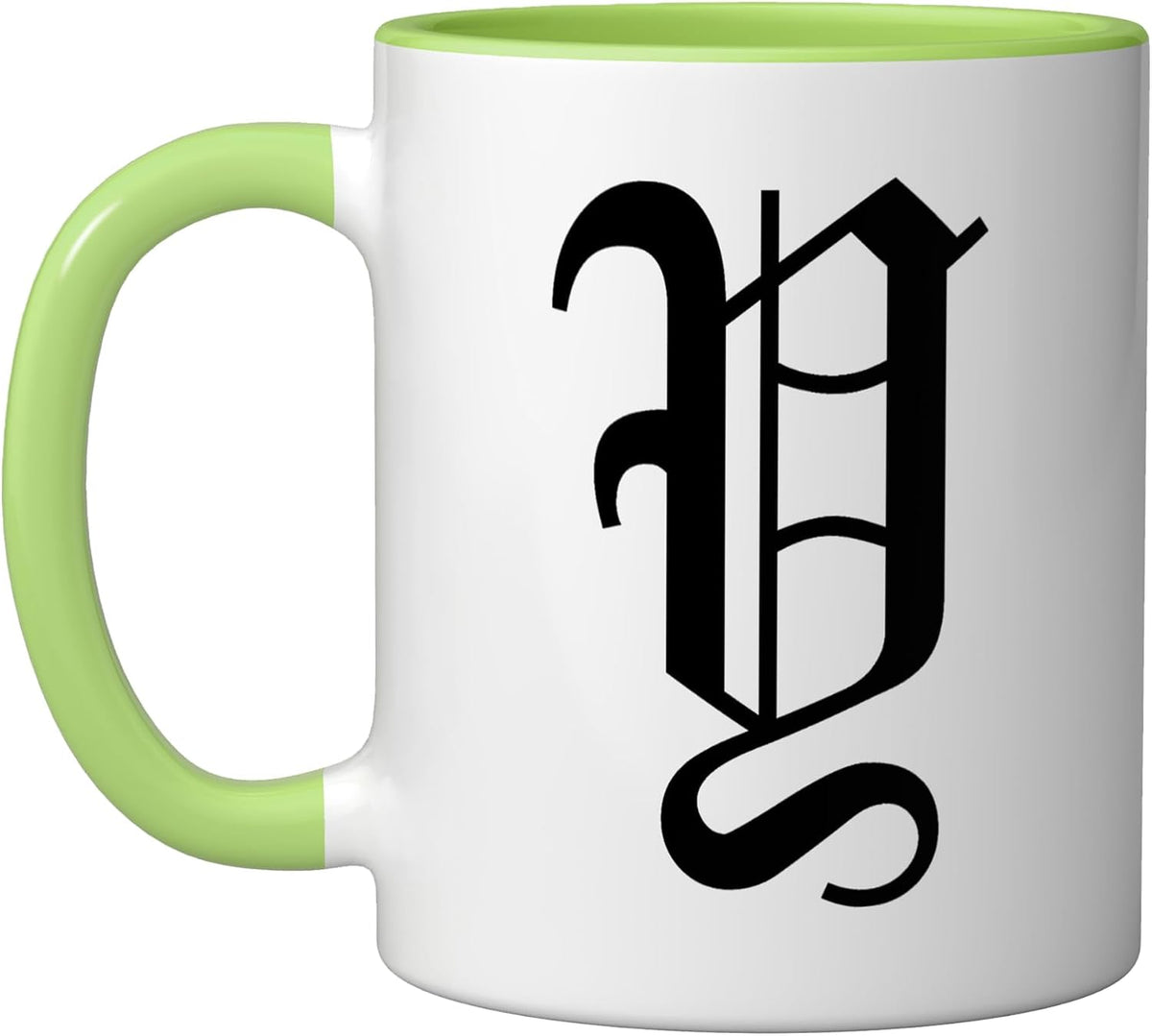 Letter Y Gothic Old English Medieval Monogram Halloween Ceramic Mug