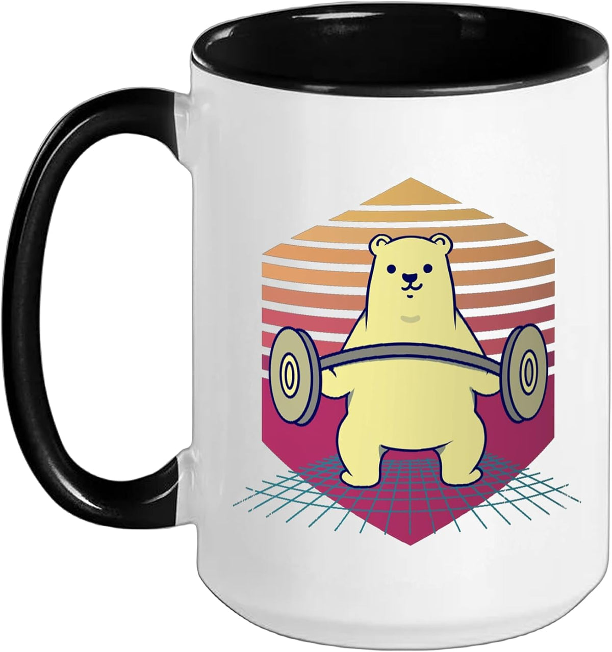 Polar Bear Weightlifting Vintage Ceramic Mug