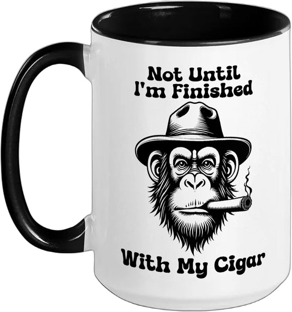 Don't Bother Me Cigar Smoking Monkey In Fedora Hat Ceramic Mug