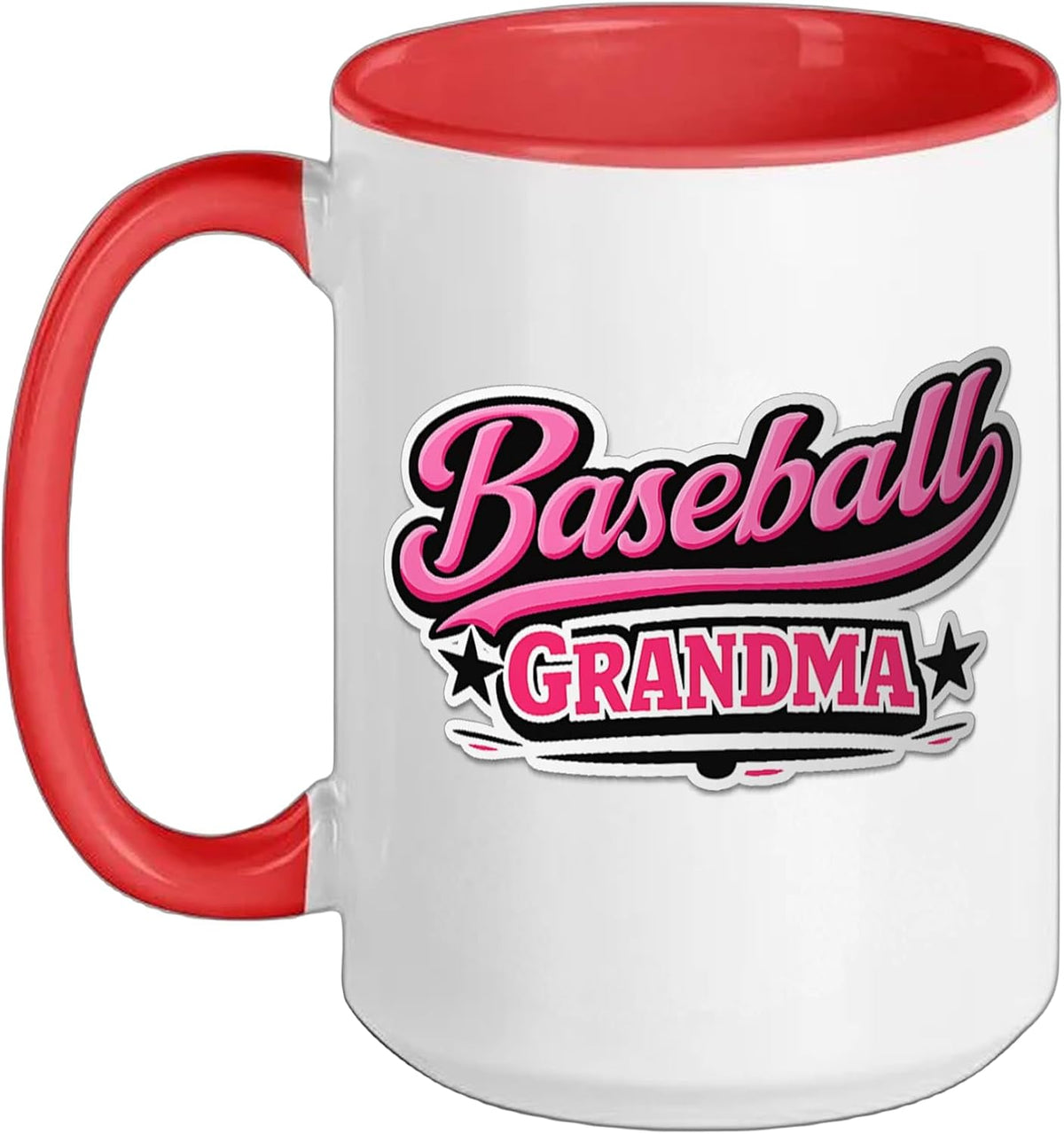 Baseball Grandma Game Day Script Graphic Christmas Ceramic Mug