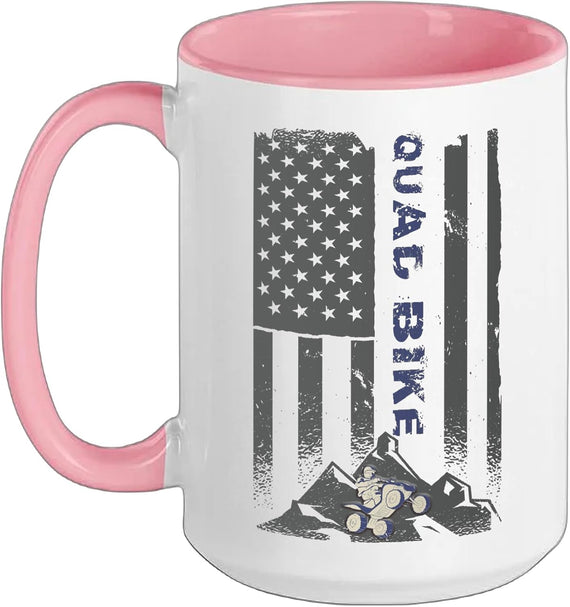 Quad-Bike All-Terrain-Vehicles Usa Flag Motorsport Atv Ceramic Mug