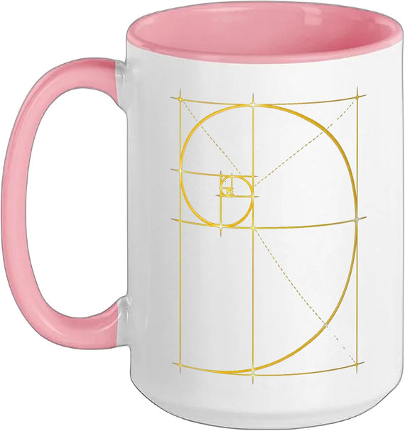 Fibonacci Sequence Golden Spiral Geometry Mathematics Math Ceramic Mug
