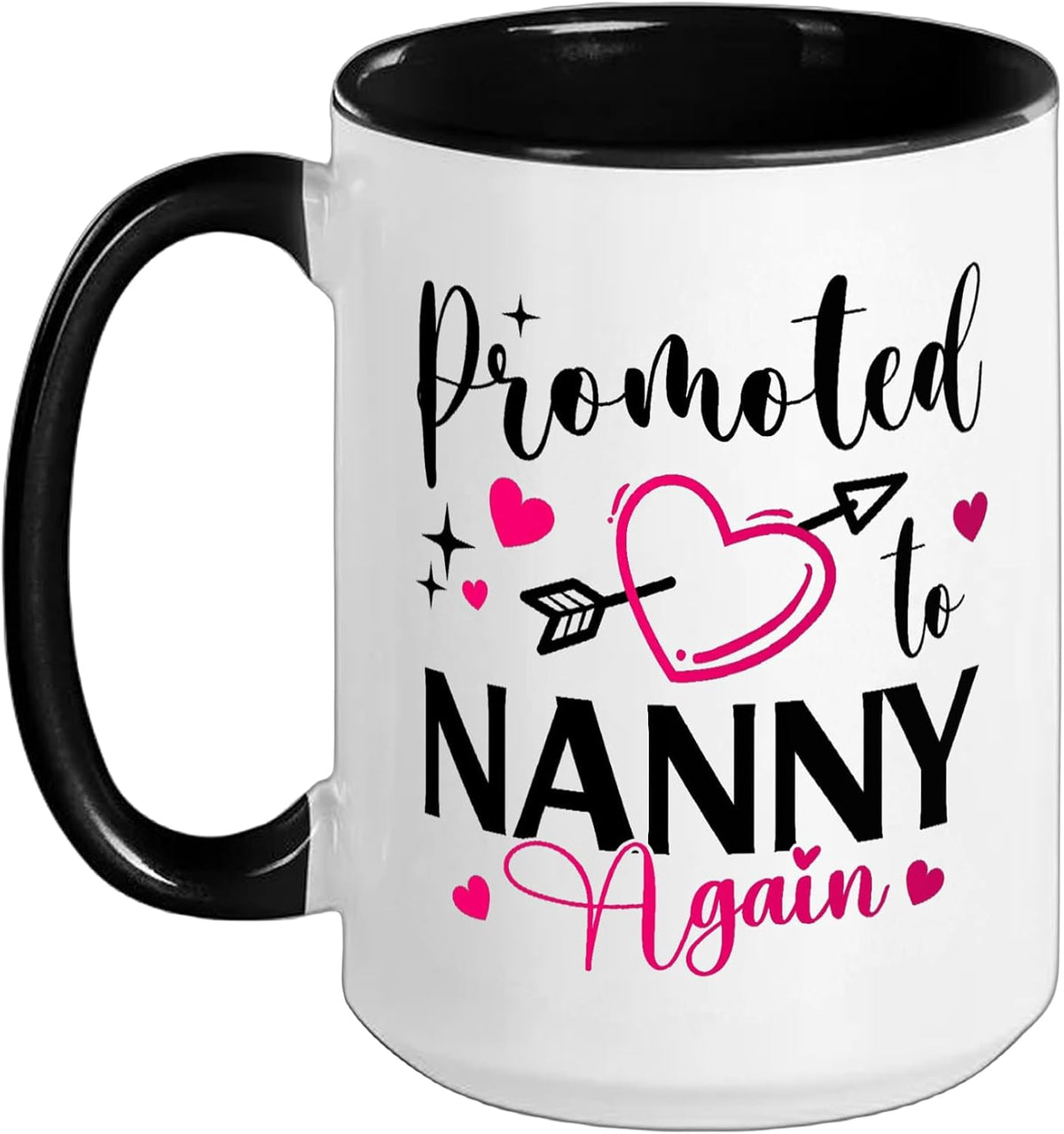 Promoted To Nanny Again Cupid Arrow Hearts Ceramic Mug