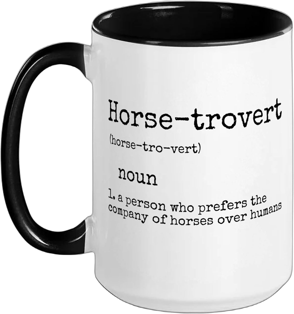 Horse Men Funny Equestrian Horse-Trovert Ceramic Mug
