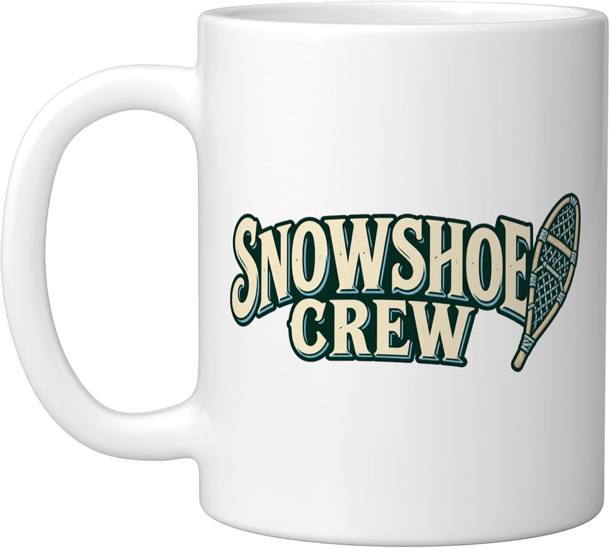 Snowshoe Crew Winter Hiking Group Design Ceramic Mug