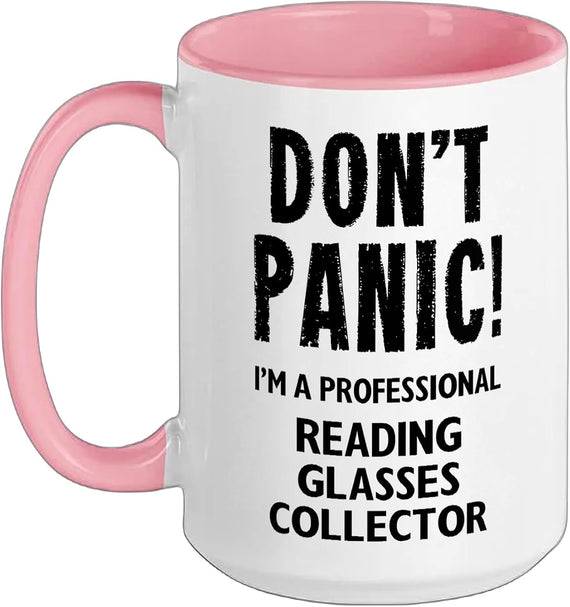 Dont Panic Reading Glasses Collector Ceramic Mug