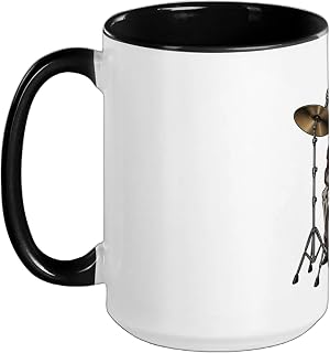 Skeleton Drummer Heavy Metal Rock Music Drum Kit Ceramic Mug