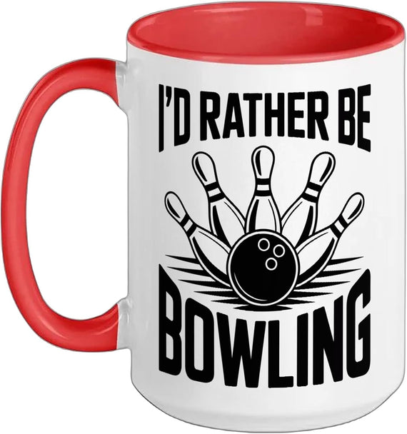 I'd Rather Be Bowling Funny Bowler Ceramic Mug