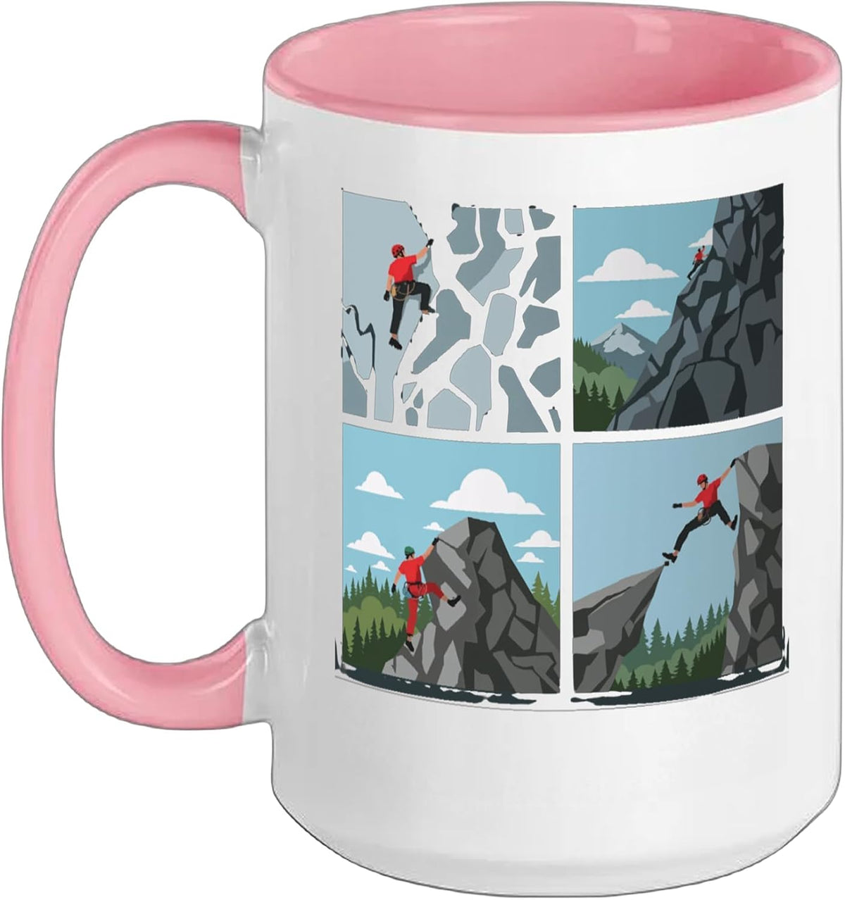 Retro Rock Climber Collage For Mountain Climbers Men Women Ceramic Mug