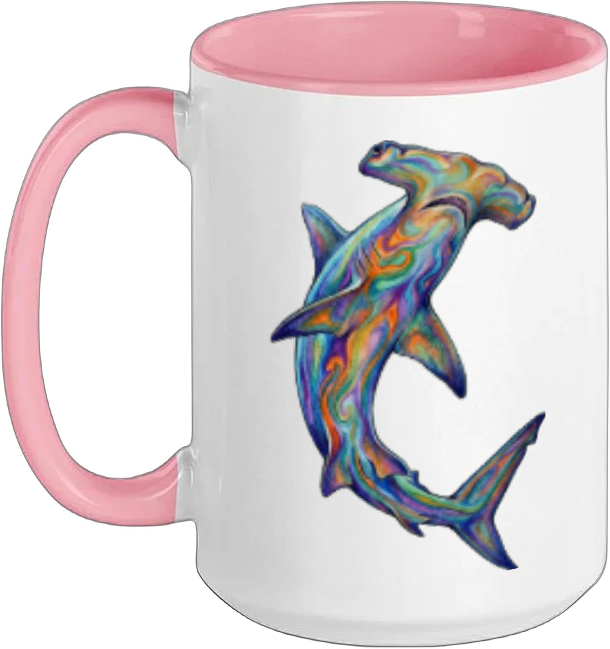 Hammerhead Shark Abstract Ocean Art Marine Life Colorful Ceramic Mug