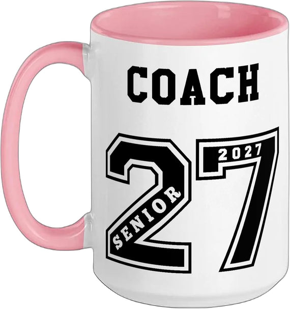 2027 Senior Coach (On Back) Senior 27 Coach Souvenir Gift Ceramic Mug