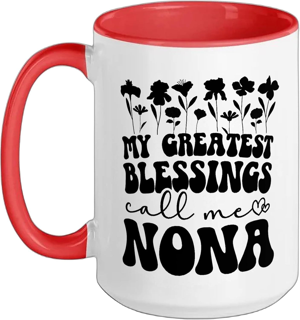 Greatest Blessings Call Me Nona Grandma Nona Grandmother Ceramic Mug