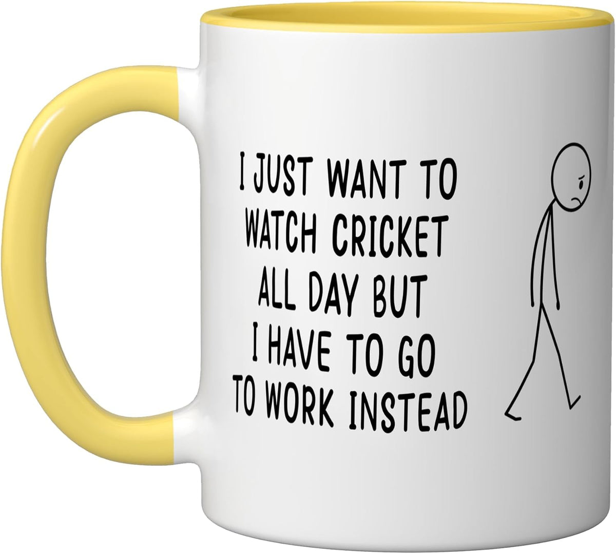 Cricket All Day Funny Sports Fan Work Humor Ceramic Mug