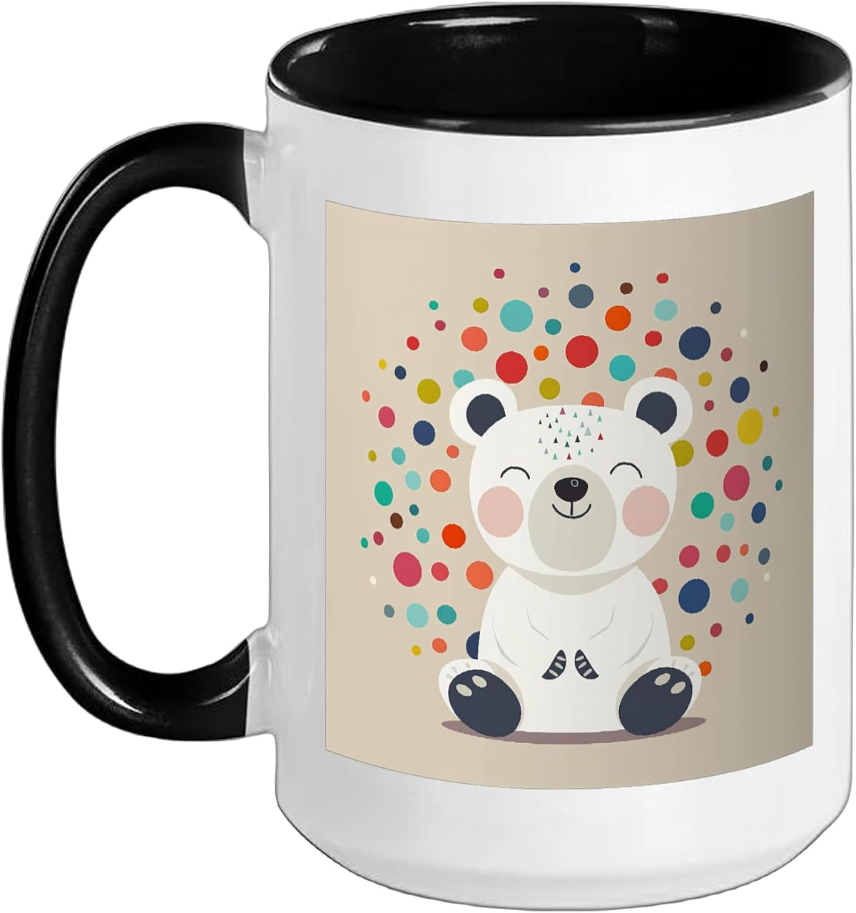 Colorful Polka Dots Bear Ceramic Mug