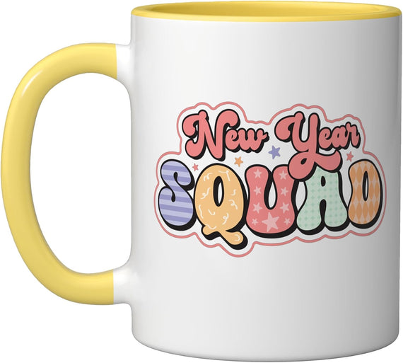 New Year Squad Retro Groovy Ceramic Mug
