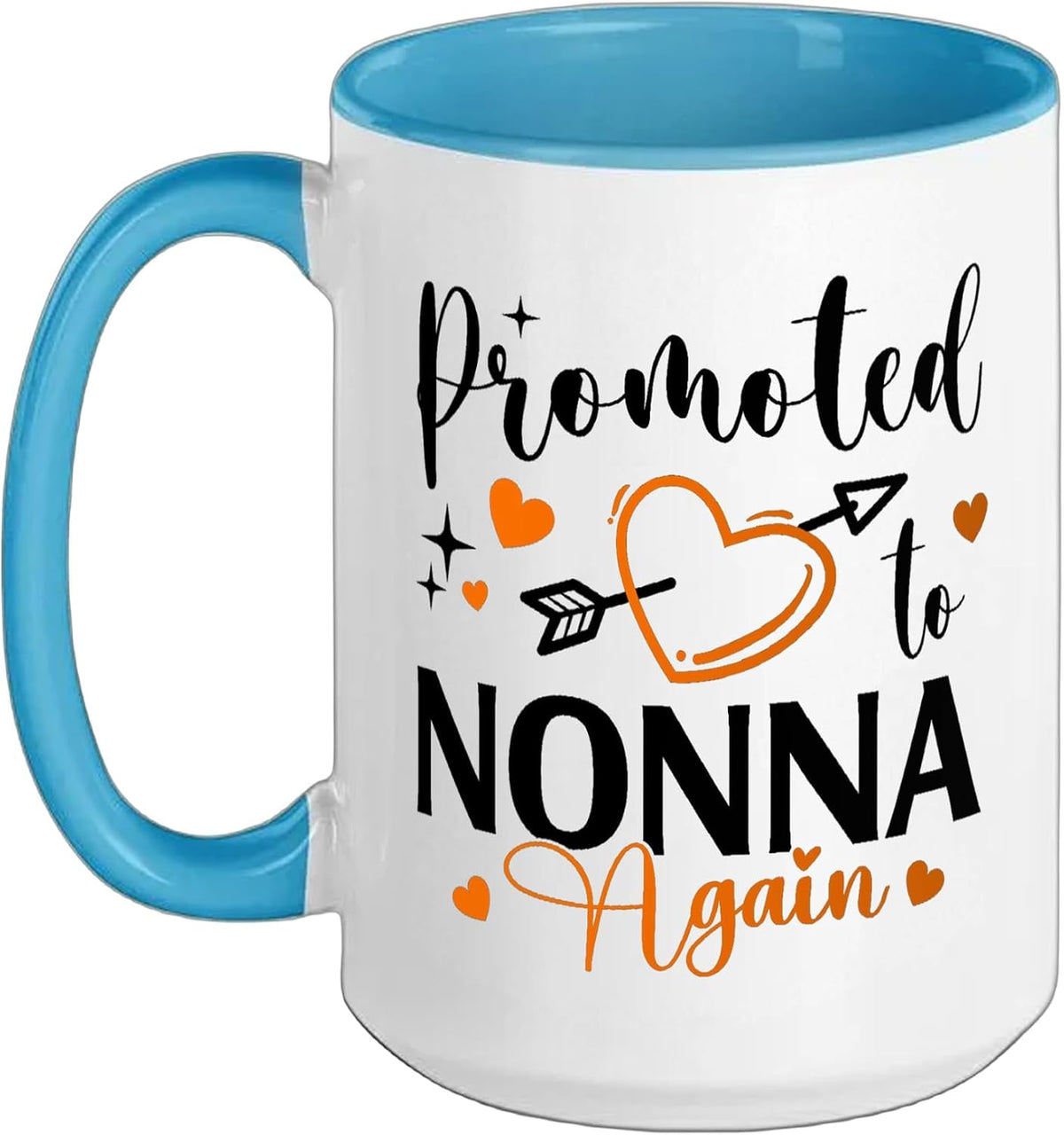 Promoted To Nonna Again Hearts Arrow Ceramic Mug