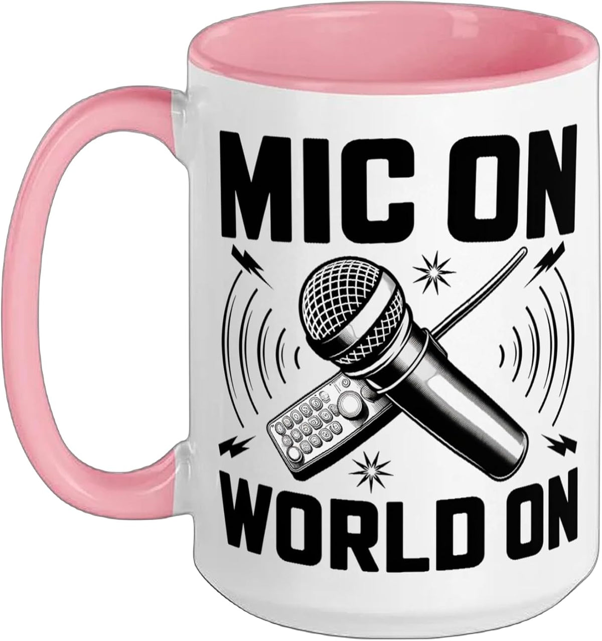 Mic On World On Ham Radio Operator Amateur Radio Ceramic Mug
