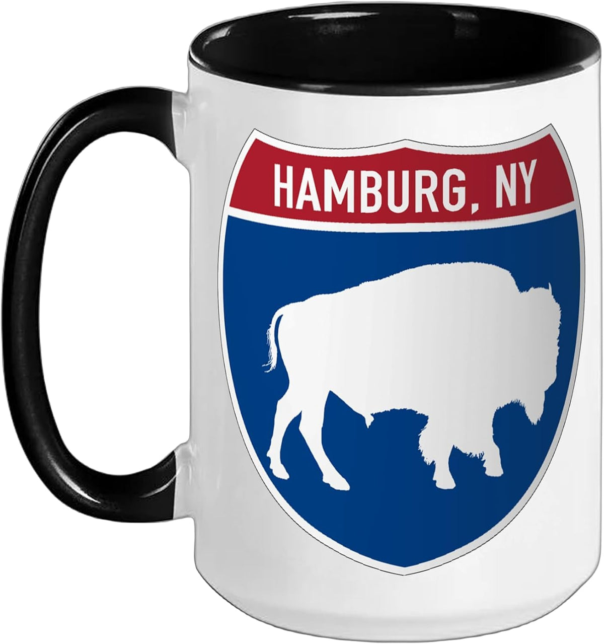 Hamburg New York Buffalo Ny Highway Interstate Sign Ceramic Mug