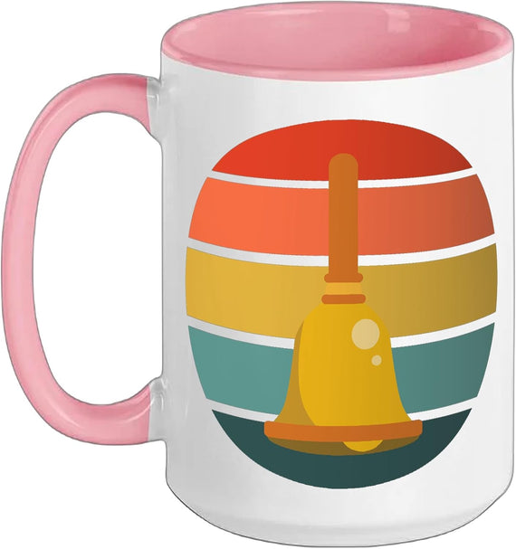 Retro Sunset Golden Handbell Music Ceramic Mug