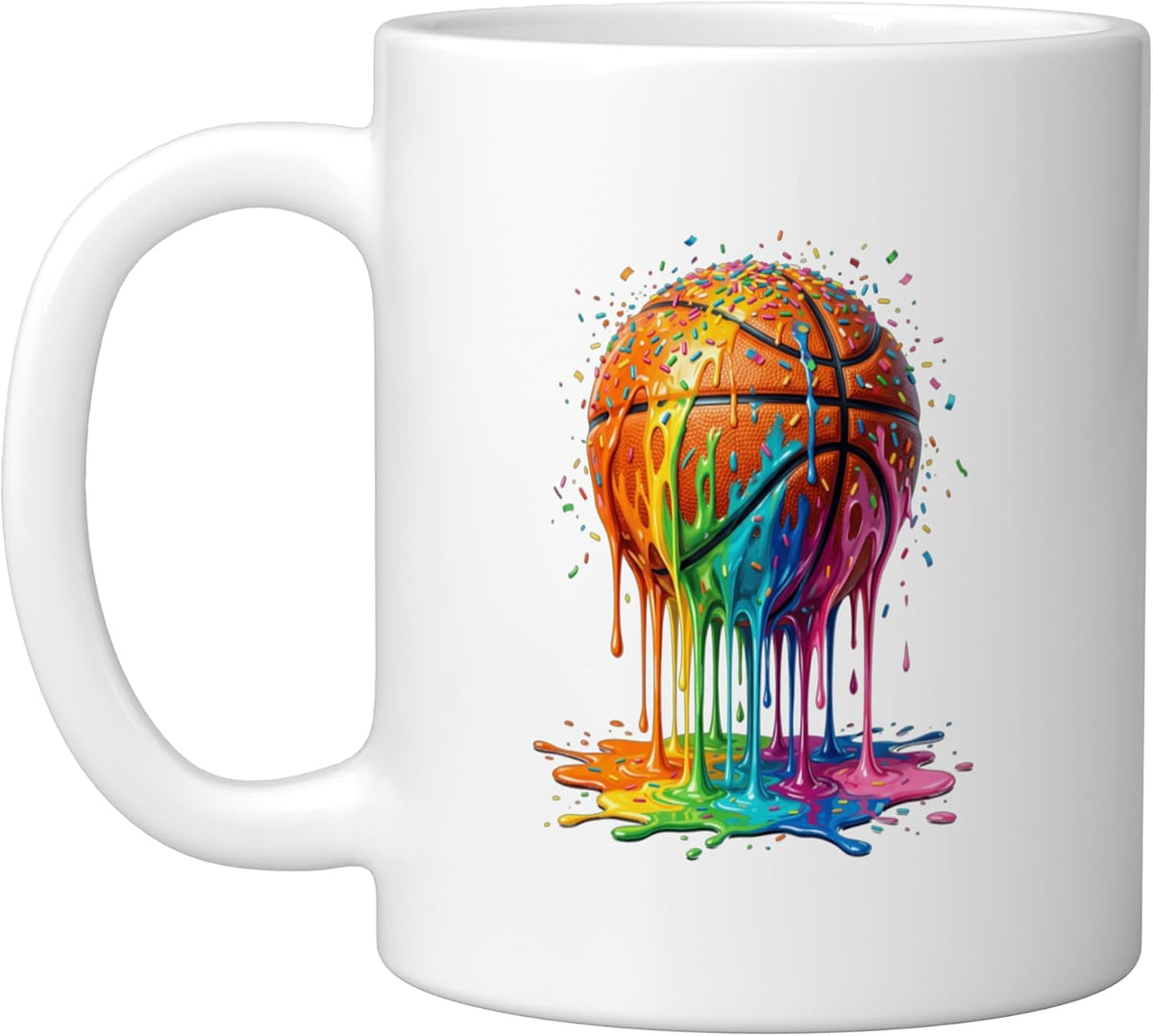 Basketball Drip Ice Cream Basketball Sport Lover Ceramic Mug