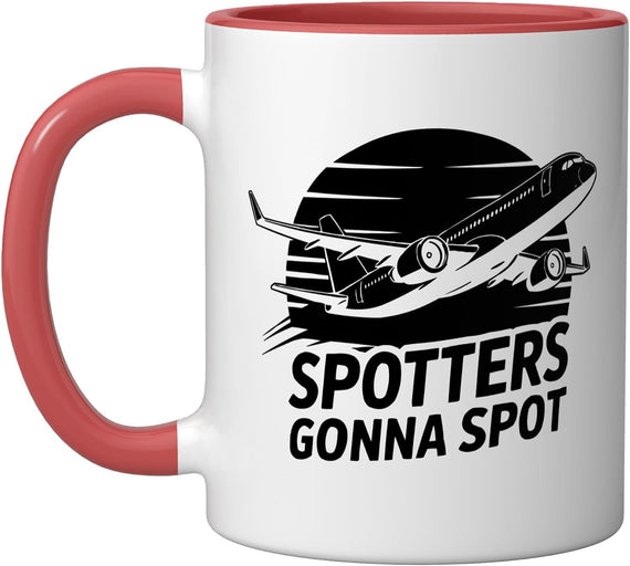 Spotters Gonna Spot Airplane Ceramic Mug