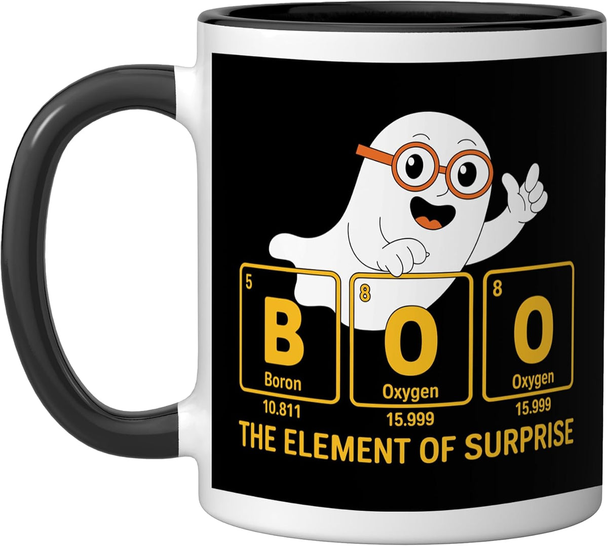 Halloween Boo the Element of Surprise Chemistry Science Ceramic Mug