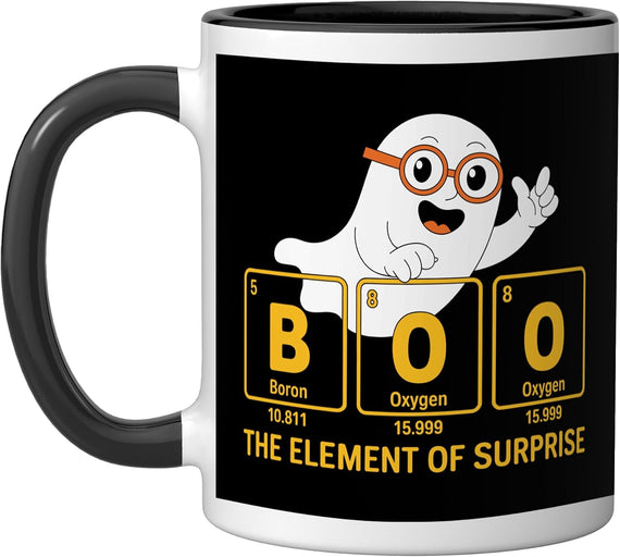 Halloween Boo the Element of Surprise Chemistry Science Ceramic Mug