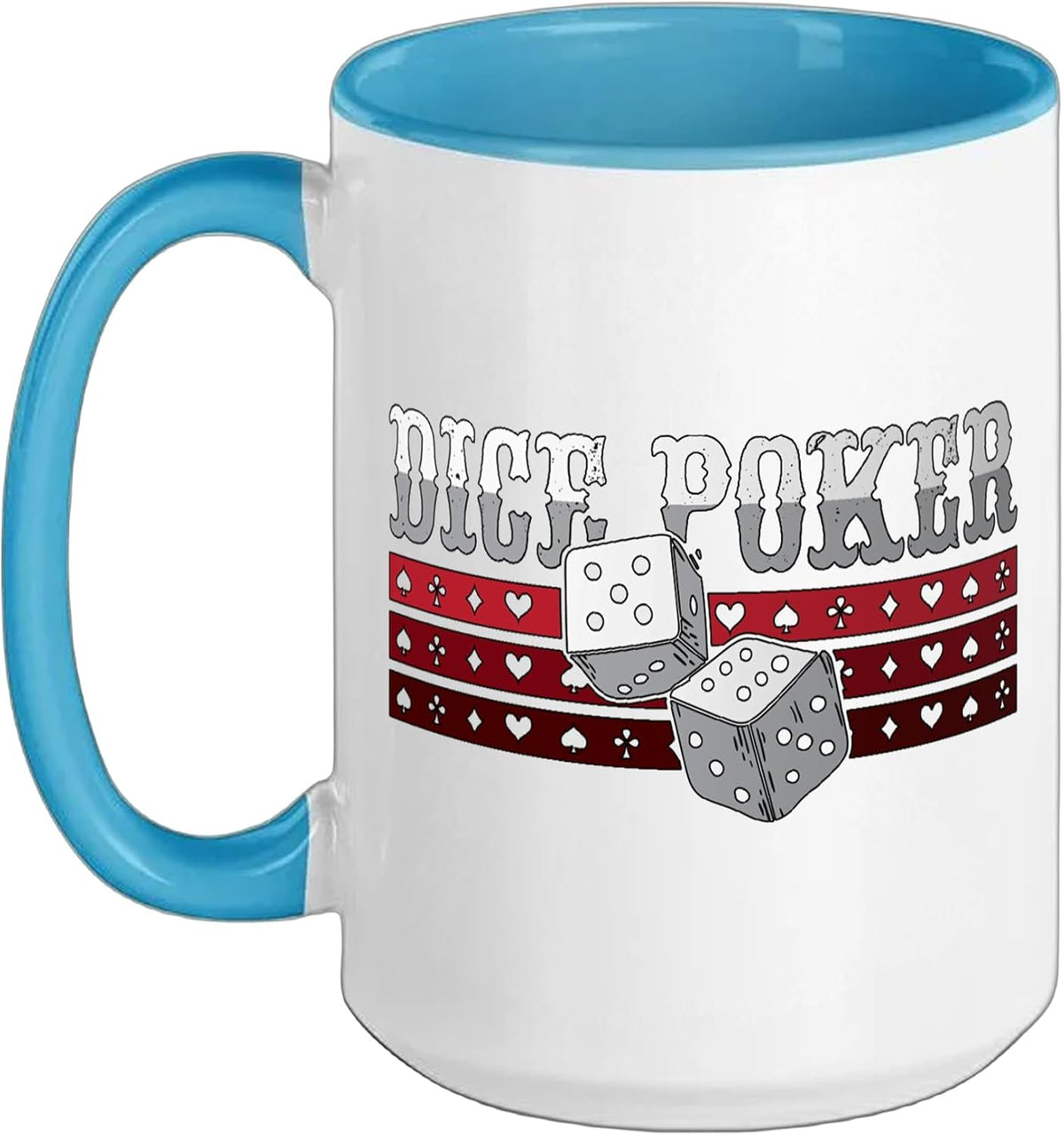 Dice Poker Gambling Loves Card Game Casino Luck Poker Dice Ceramic Mug