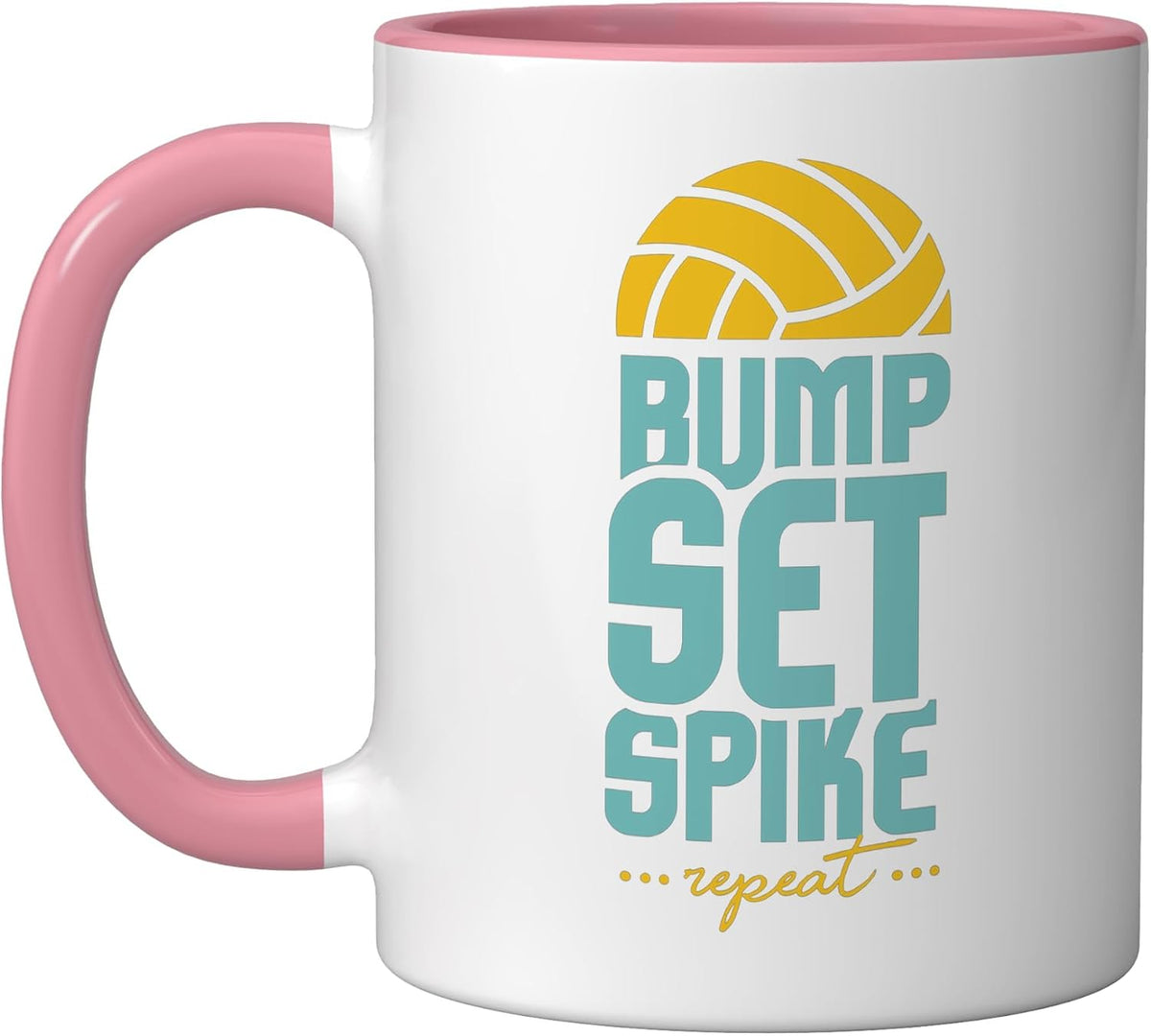 Volleyball Bump Set Spike Repeat I Volleyball Ceramic Mug