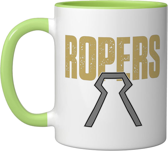 Ropers Western Rodeo Team Roping Logo Ceramic Mug