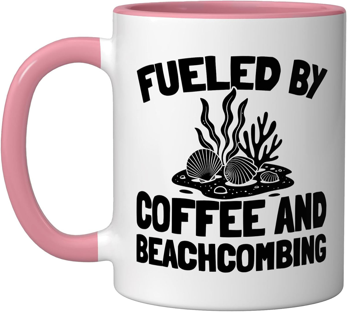 Fueled By Coffee And Beachcombing Shells Ceramic Mug