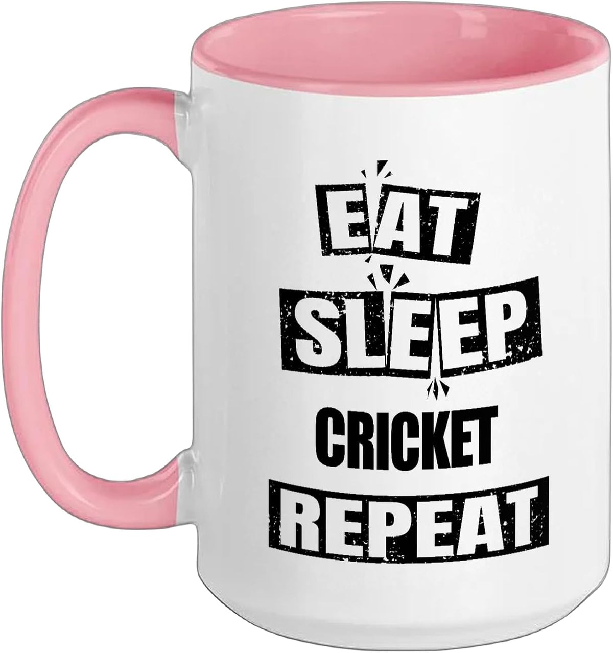 Eat Sleep Cricket Repeat - Funny Cricket Ceramic Mug