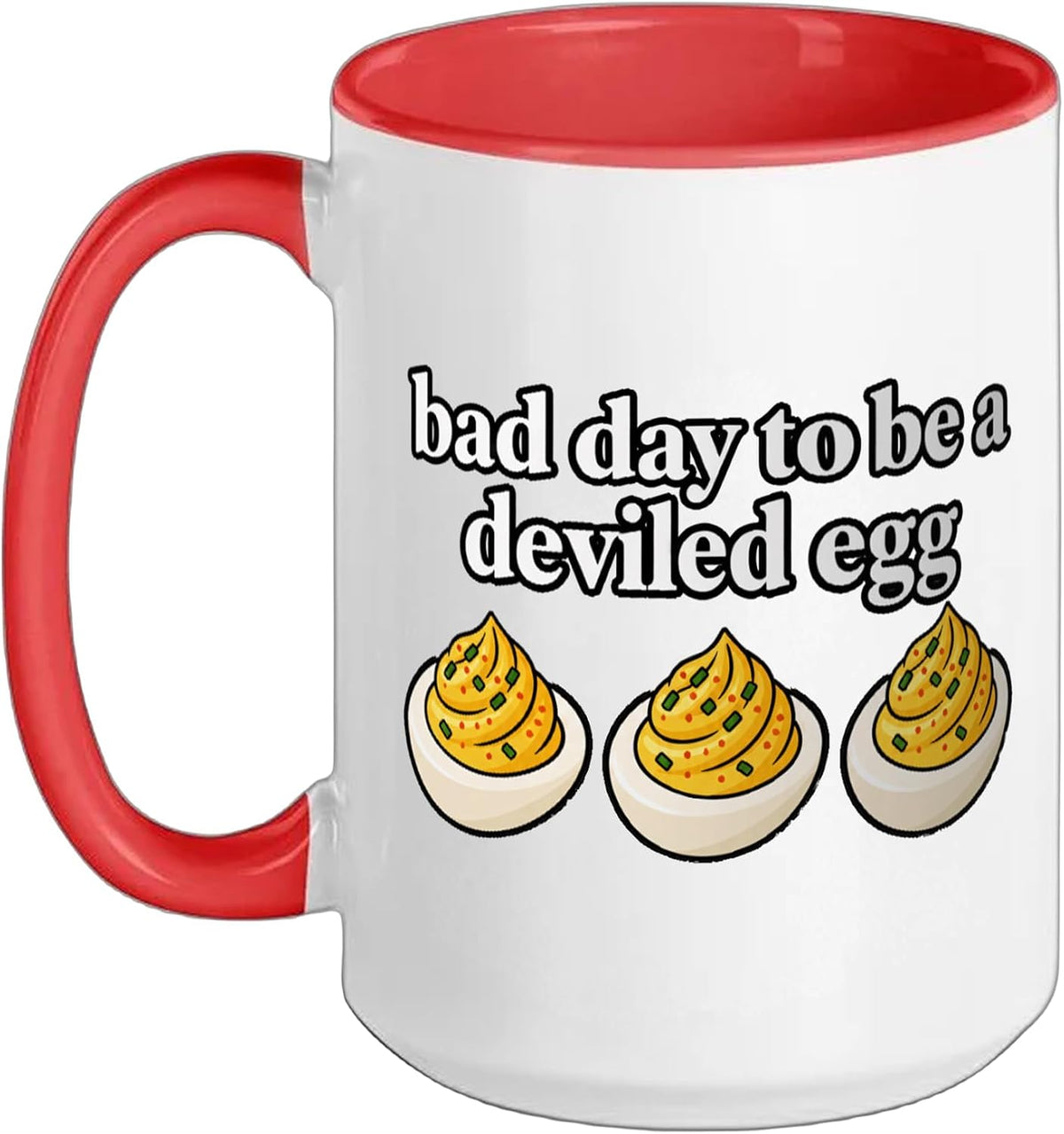 Bad Day To Be A Deviled Egg Funny Food Lover Snack Humor Ceramic Mug
