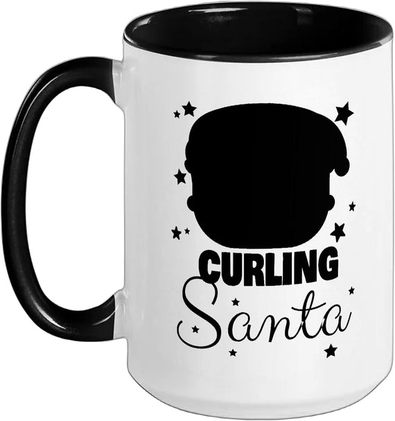 Curling Santa Christmas Ceramic Mug