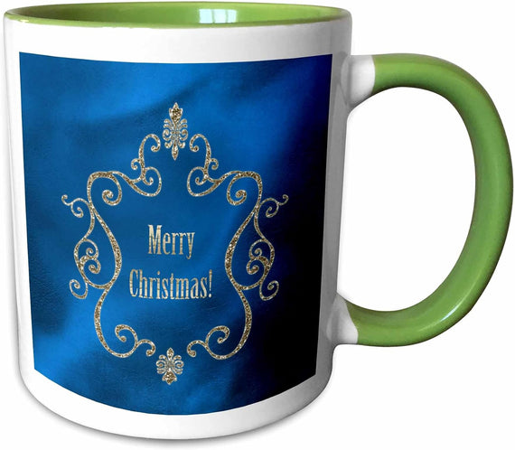 Gold Jewel Look Frame Merry Christmas Ceramic Mug