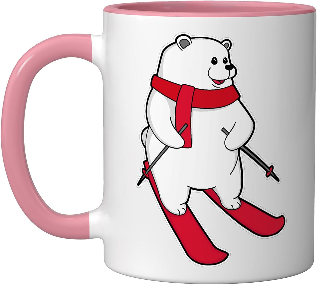 Polar Bear Skier Ski Winter Sports Ceramic Mug