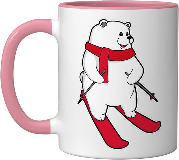 Polar Bear Skier Ski Winter Sports Ceramic Mug