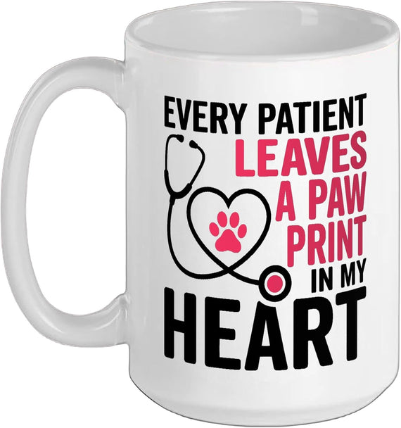 Every Patient Leaves A Paw Vet Tech Veterinarian Fall Ceramic Mug
