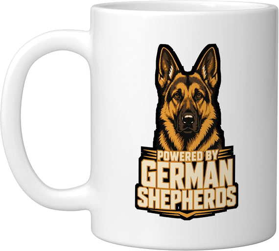 Powered By German Shepherds Dog Owner Ceramic Mug