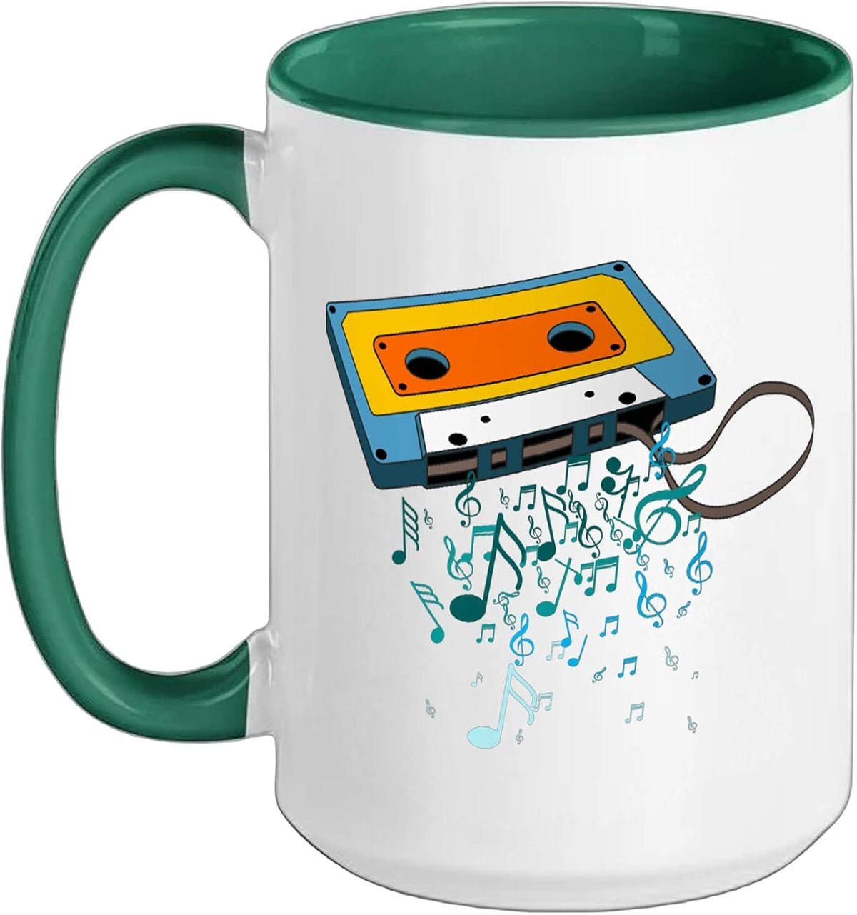 Cassette Tape Retro Music Notes 70's 80's 90's Classic Ceramic Mug