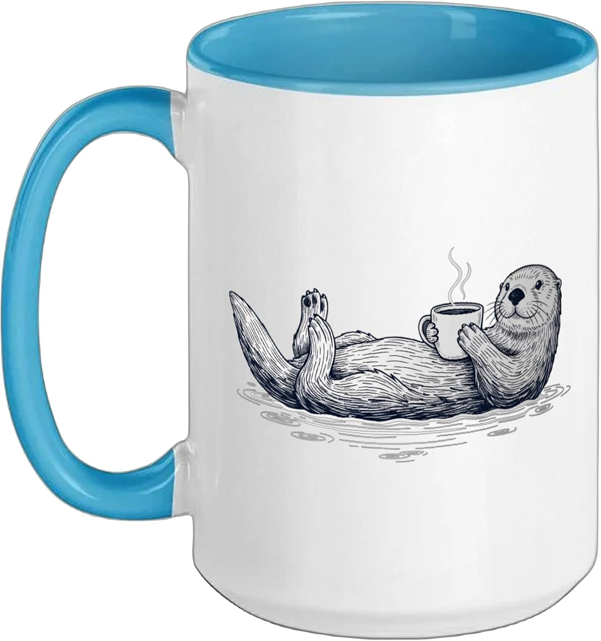 Otter With Coffee Dad Sea Creature Lover Mug Design Ceramic Mug