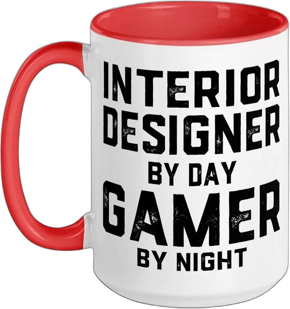 Interior Designer By Day Gamer By Night Home Office Design Ceramic Mug