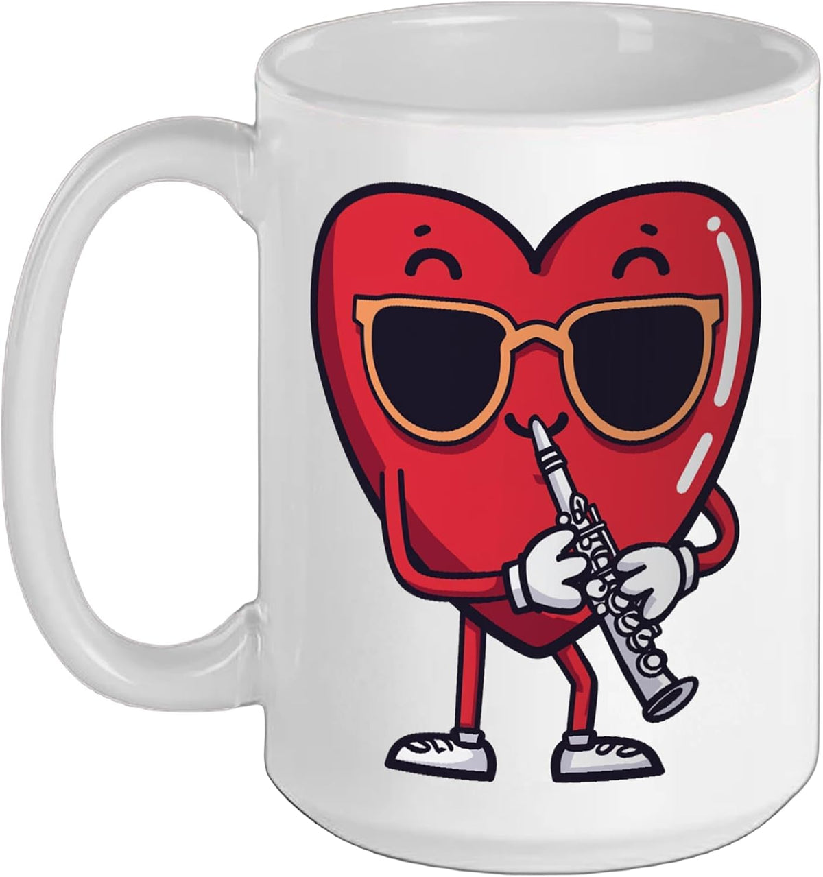 Clarinet Heart Player Clarinetist Valentine's Day Ceramic Mug
