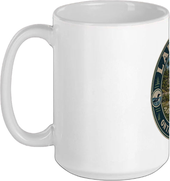 Lake Ontario Loon Emblem Vintage Badge Ceramic Mug