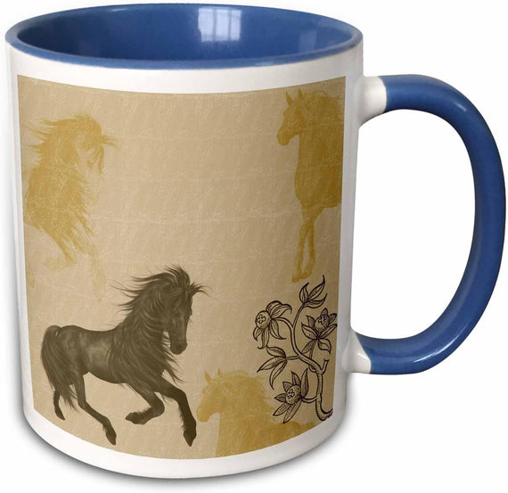 Pretty Horse With Flowers Farm Animals Ceramic Mug