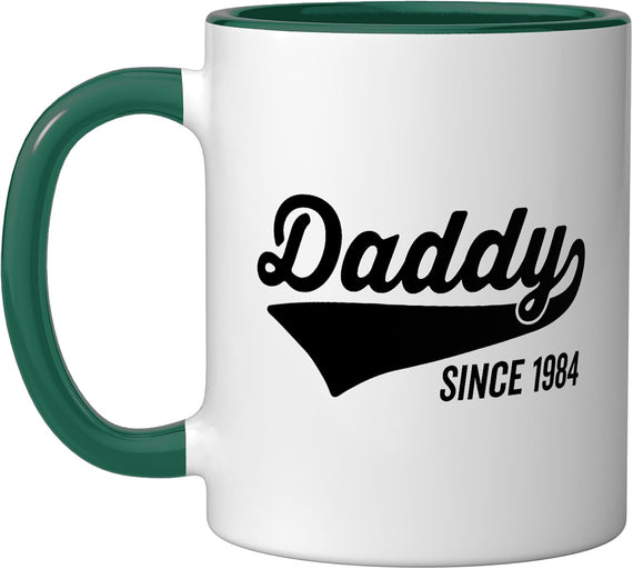 Daddy Since 1984 Vintage Bold Sports Swoosh Father's Day Ceramic Mug