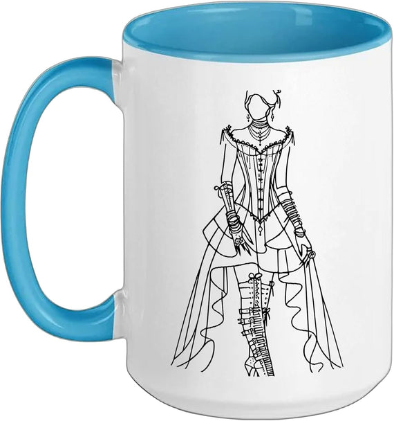 Gothic Line Art Fan Halloween Ceramic Mug